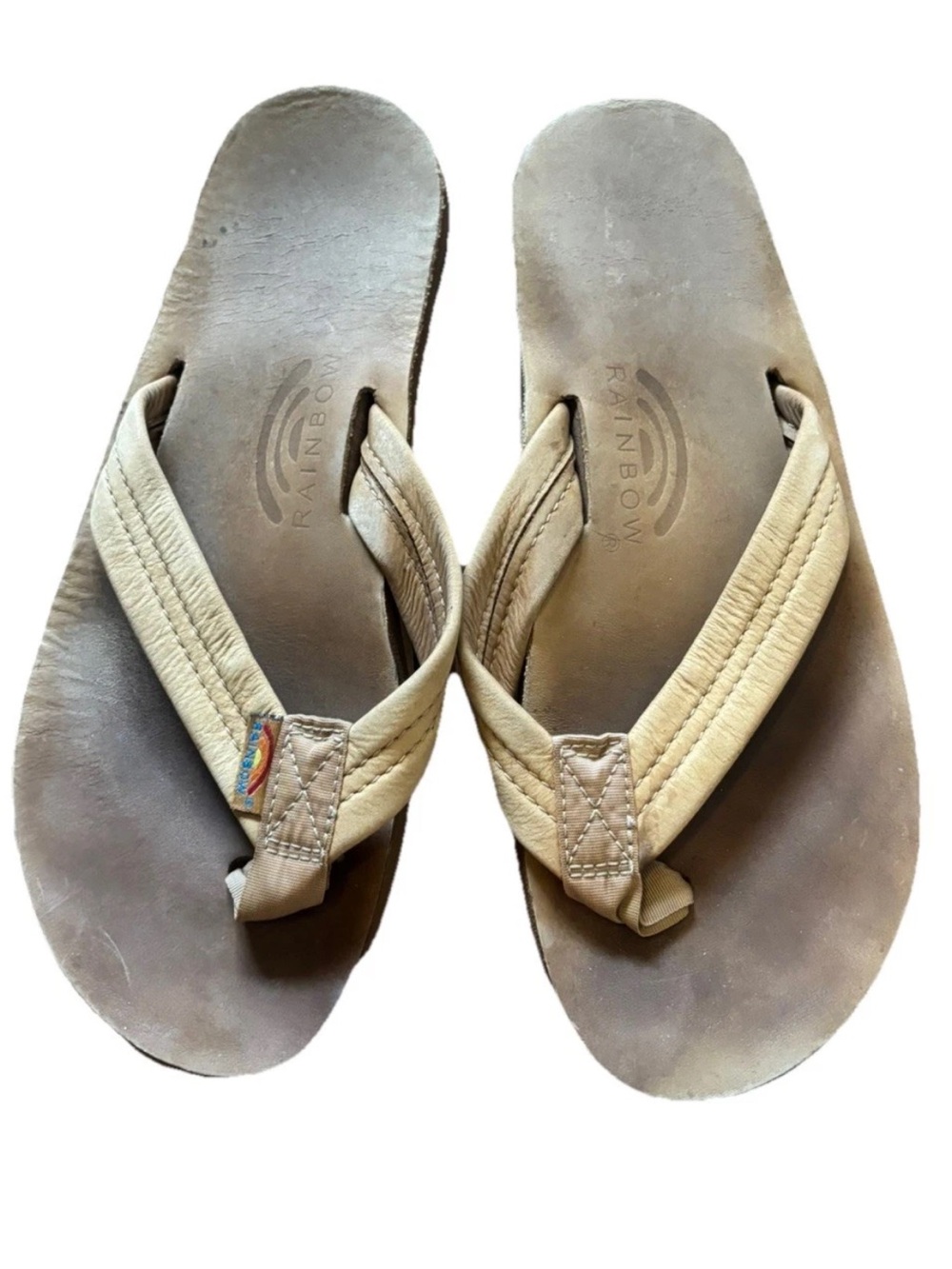 Rainbow Sandals Leather Flip Flops Brown Size 8.5-- 9.5 Classic